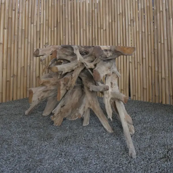 Product image 1 of the product “Console, made from unique teak root- Approx. 120cm Length and 80cm Height. The shape may vary. ”